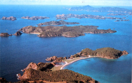 Aerial picture of Bay of Islands.