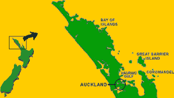 map of bay of islands and Hauraki Gulf
